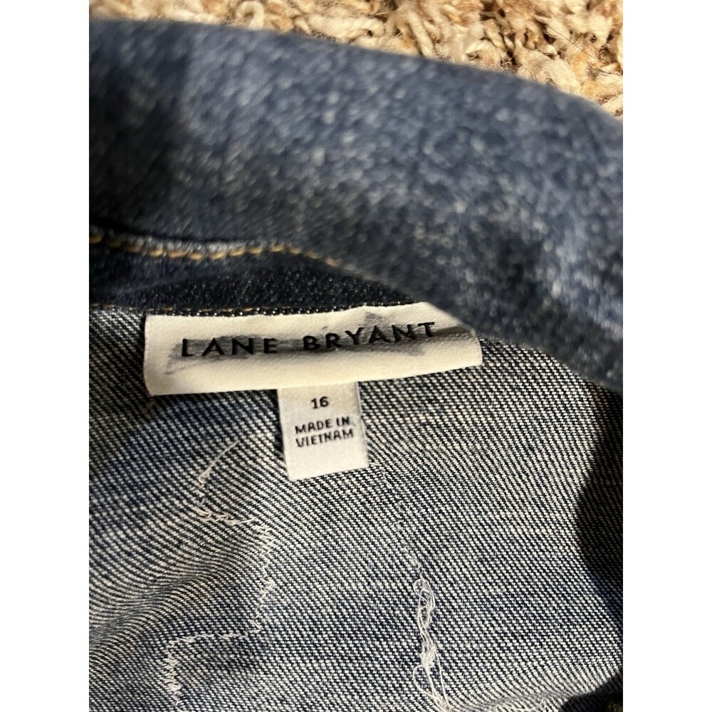 Lane Bryant 16 Custom Upcycled Denim Jacket Lace Dress Boho Cottagecore Plus - Picture 6 of 8